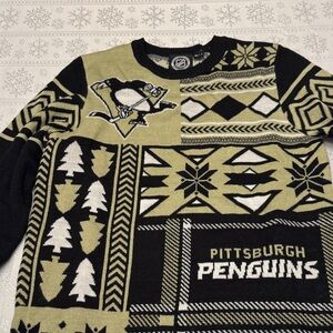 NHL Pittsburgh Penguins Black and Gold Crewneck Sweater